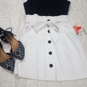 NWT Cisono White Button Front Skirt Sz M